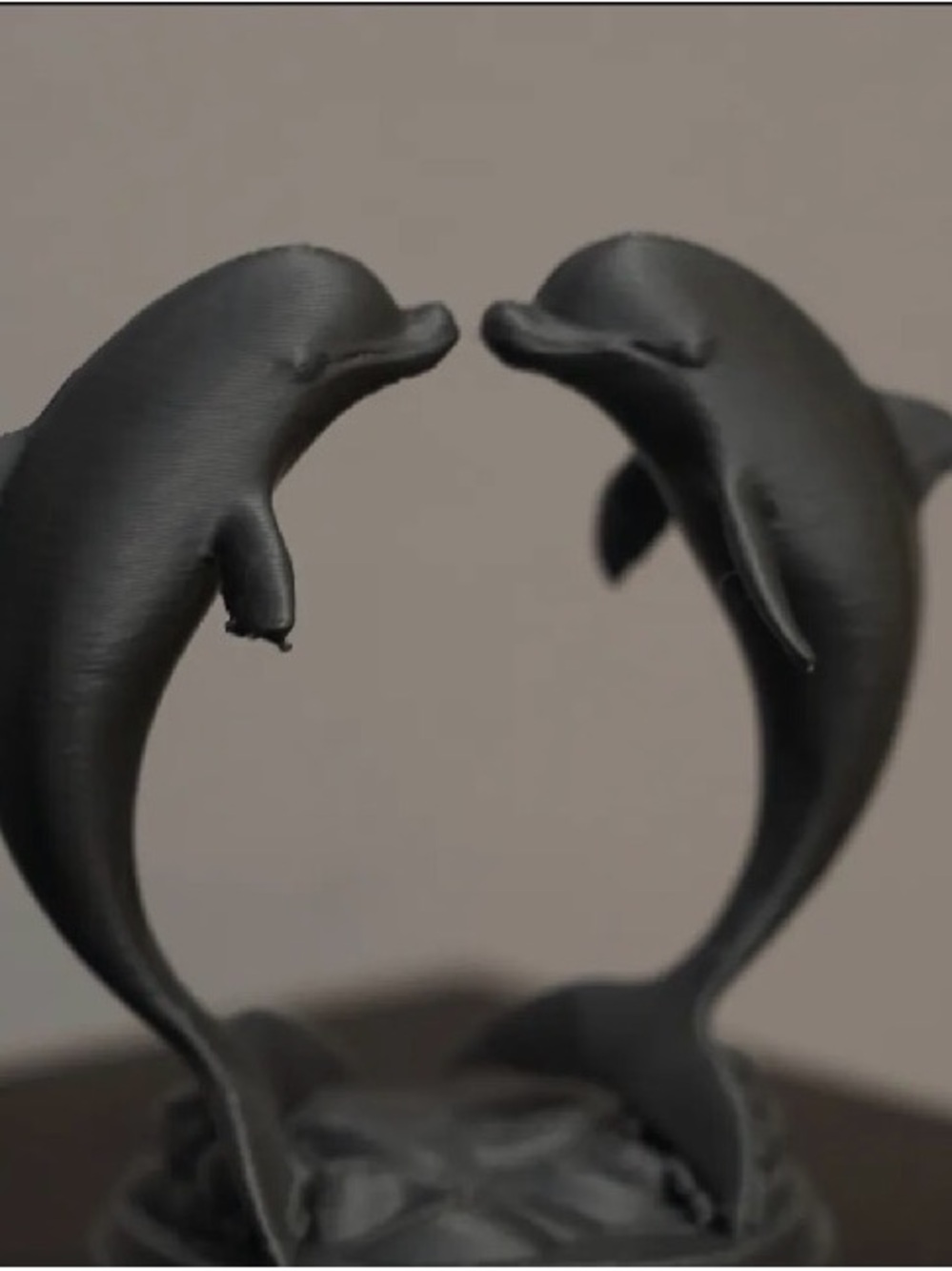 Black Dolphin Pair Sculptural Accent - Home Art